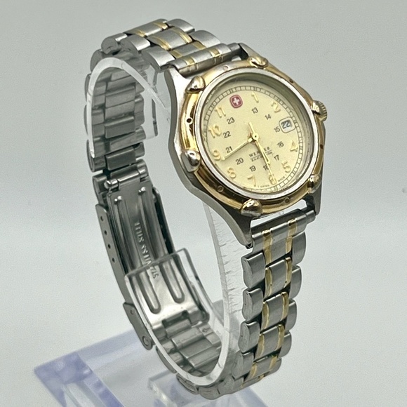Vintage 90’s Wenger Diver SAK Design Silver and off  White Ladies Watch Working main image 10